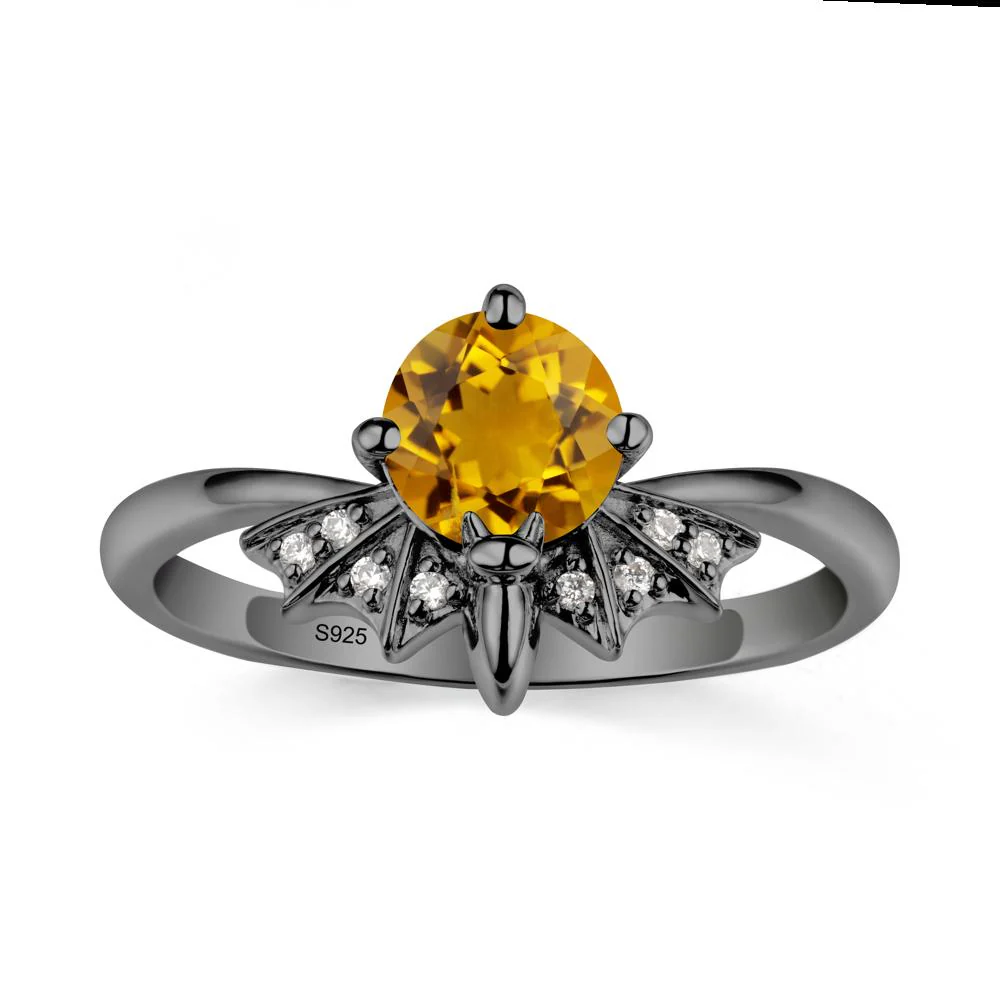 Gothic Bat Citrine Ring - Image 8