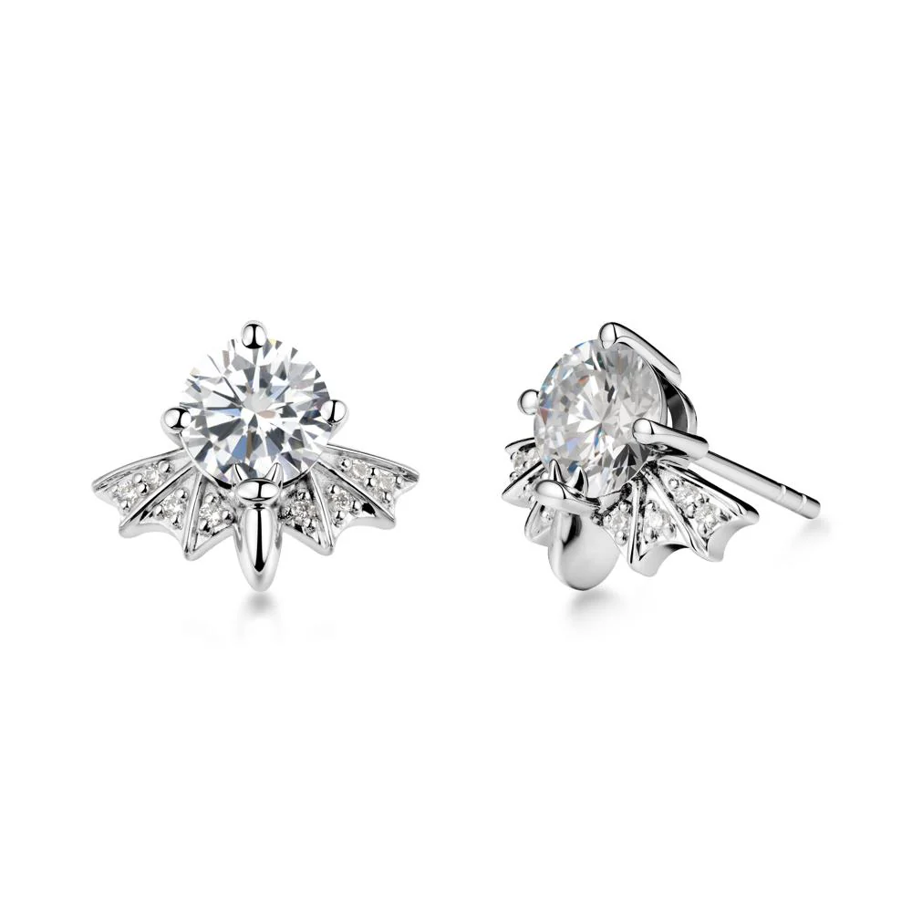 Gothic Bat Cubic Zirconia Earrings - Image 5