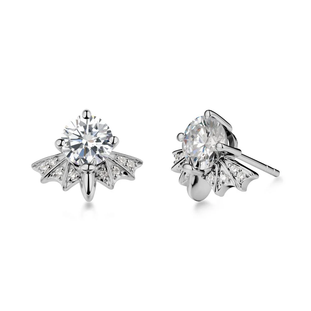 Gothic Bat Cubic Zirconia Earrings - Image 8