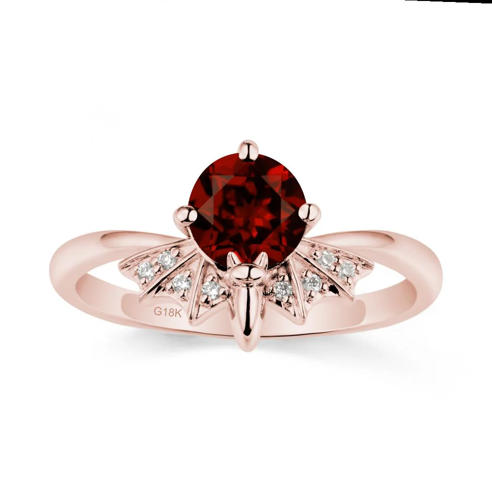 Gothic Bat Garnet Ring - Image 4