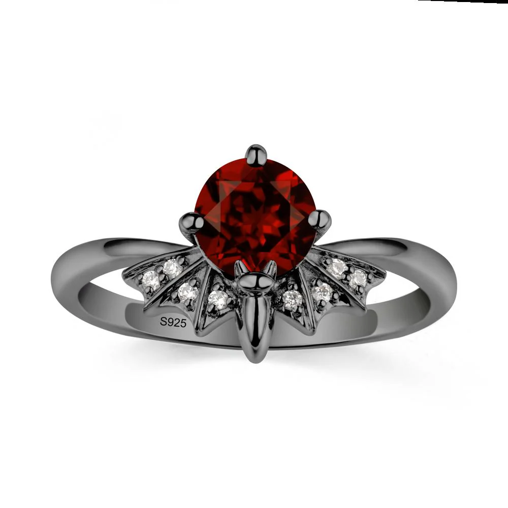 Gothic Bat Garnet Ring - Image 7