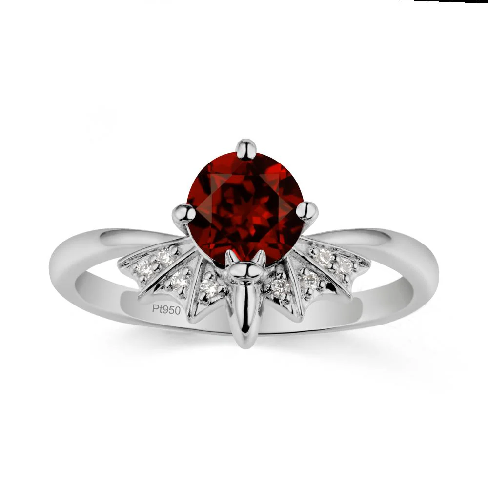 Gothic Bat Garnet Ring - Image 8