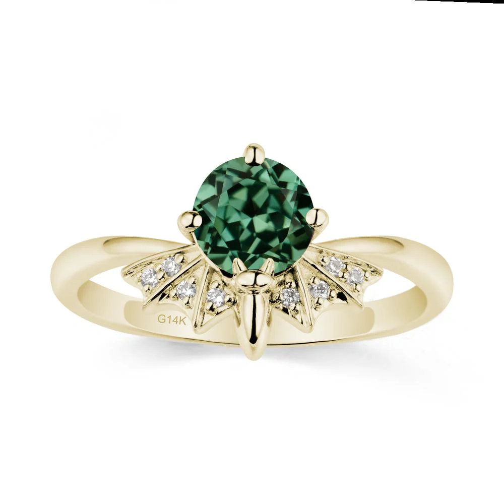 Gothic Bat Green Sapphire Ring - Image 3