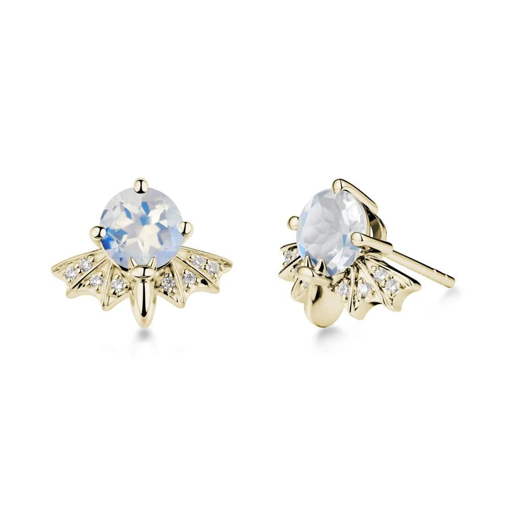 Gothic Bat Moonstone Earrings - Image 3