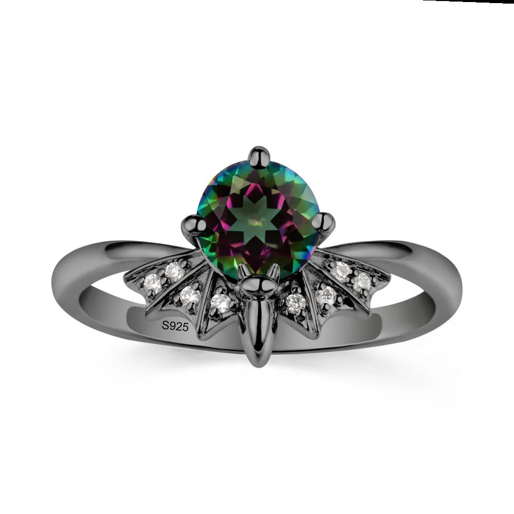 Gothic Bat Mystic Topaz Ring - Image 7