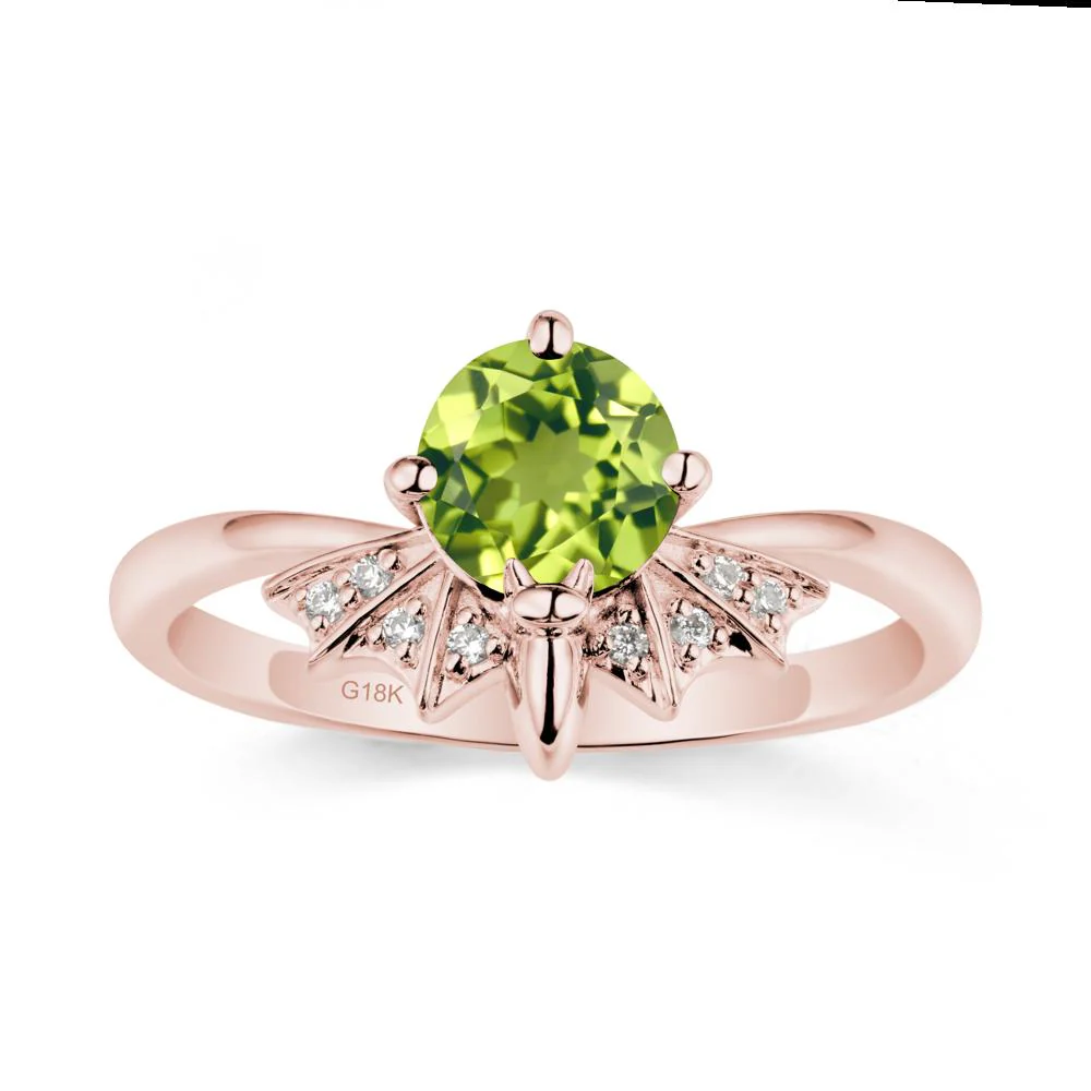 Gothic Bat Peridot Ring - Image 5