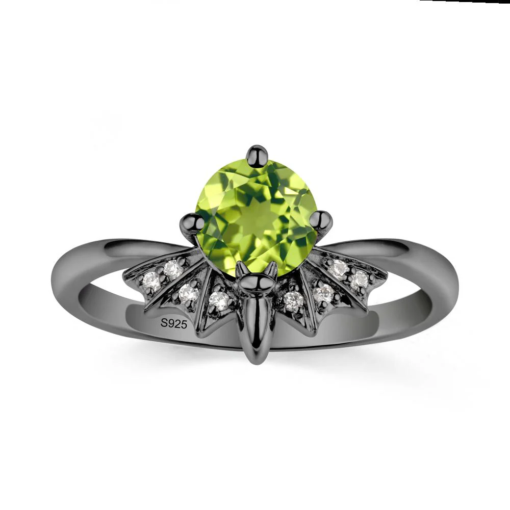 Gothic Bat Peridot Ring - Image 8