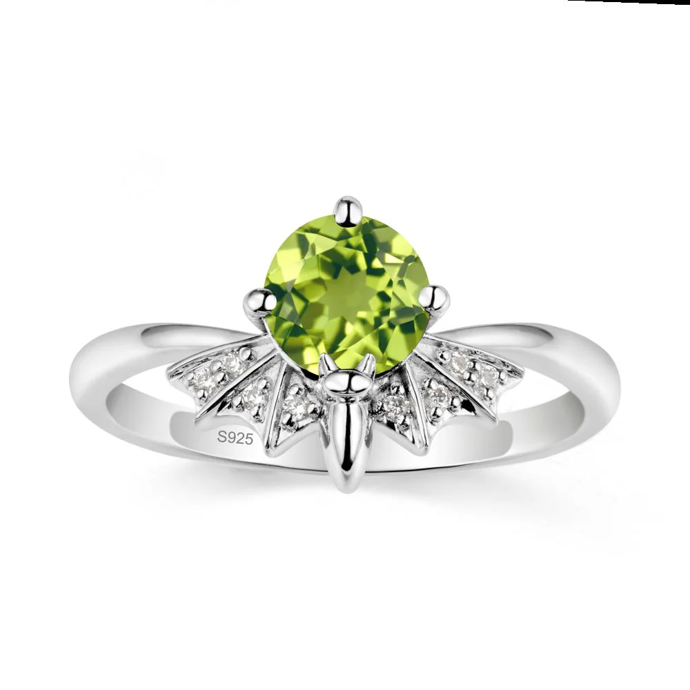 Gothic Bat Peridot Ring - Image 9
