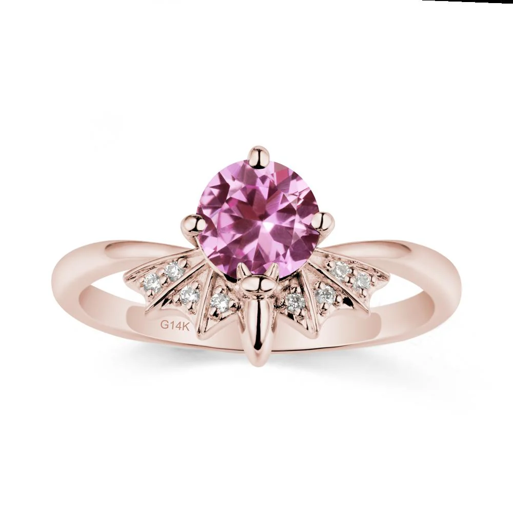 Gothic Bat Pink Sapphire Ring - Image 2