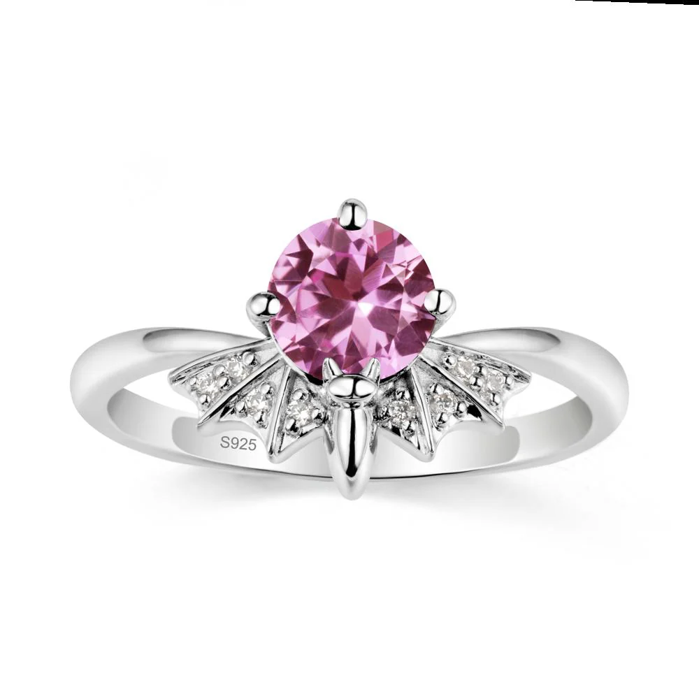Gothic Bat Pink Sapphire Ring - Image 9