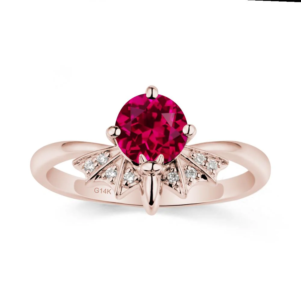 Gothic Bat Ruby Ring - Image 2