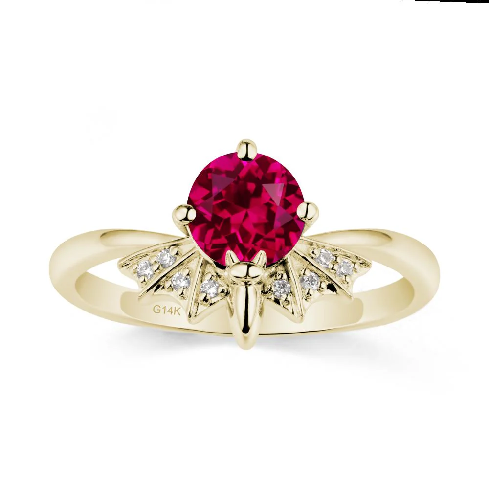 Gothic Bat Ruby Ring - Image 4