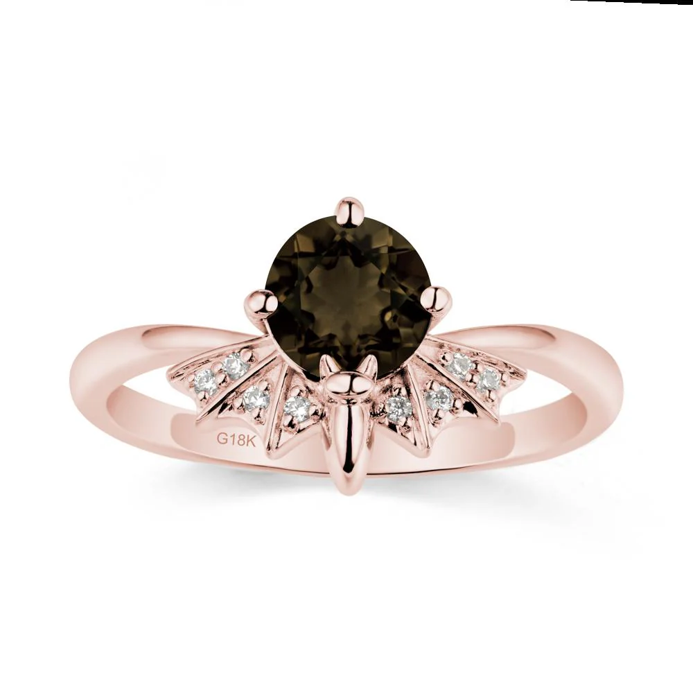 Gothic Bat Smoky Quartz Ring - Image 5