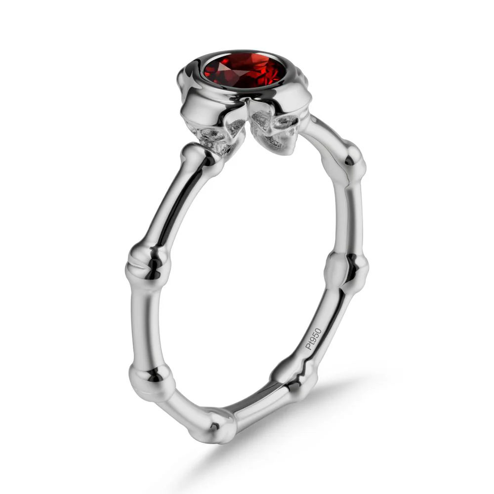 Gothic Garnet Skull Ring - Image 8