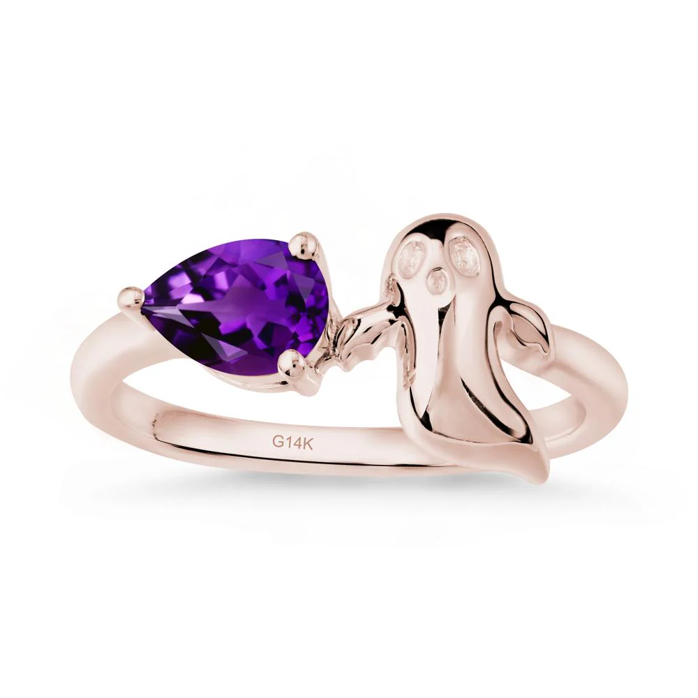 Gothic Ghost Amethyst Ring - Image 2