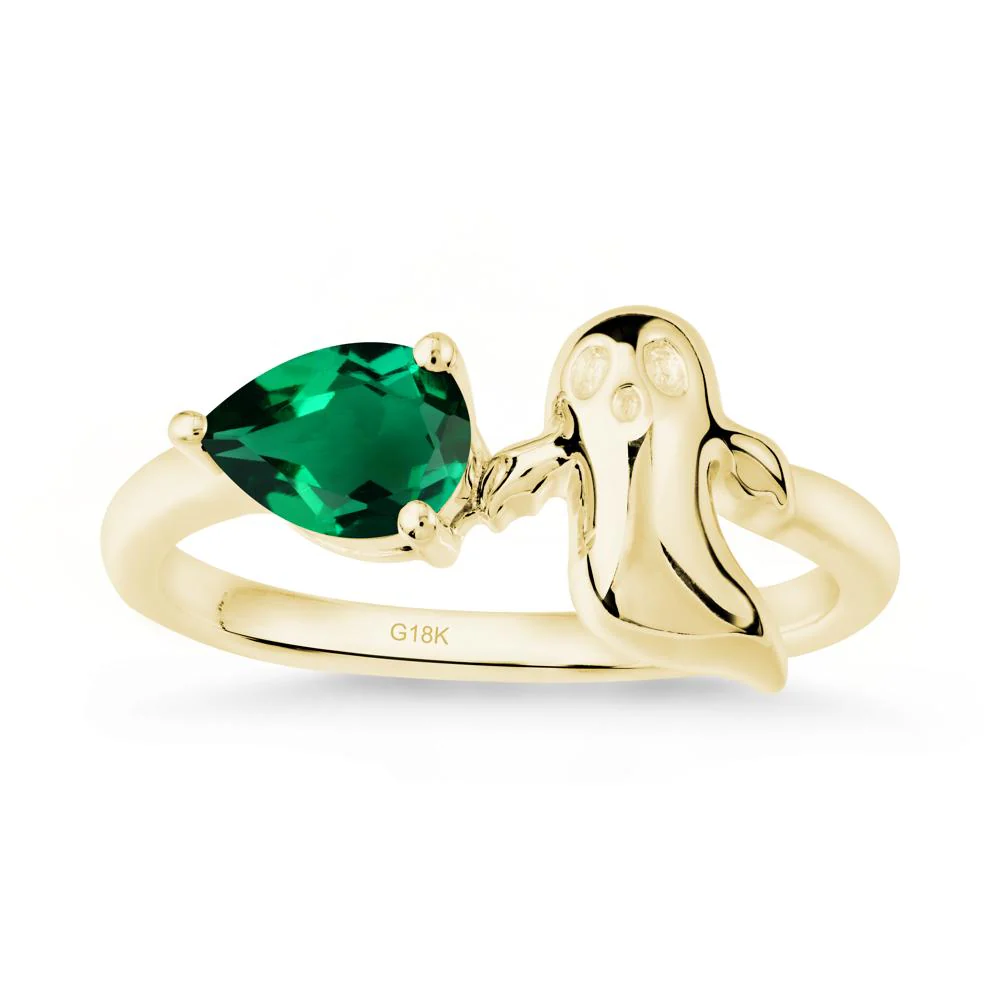 Gothic Ghost Emerald Ring - Image 7