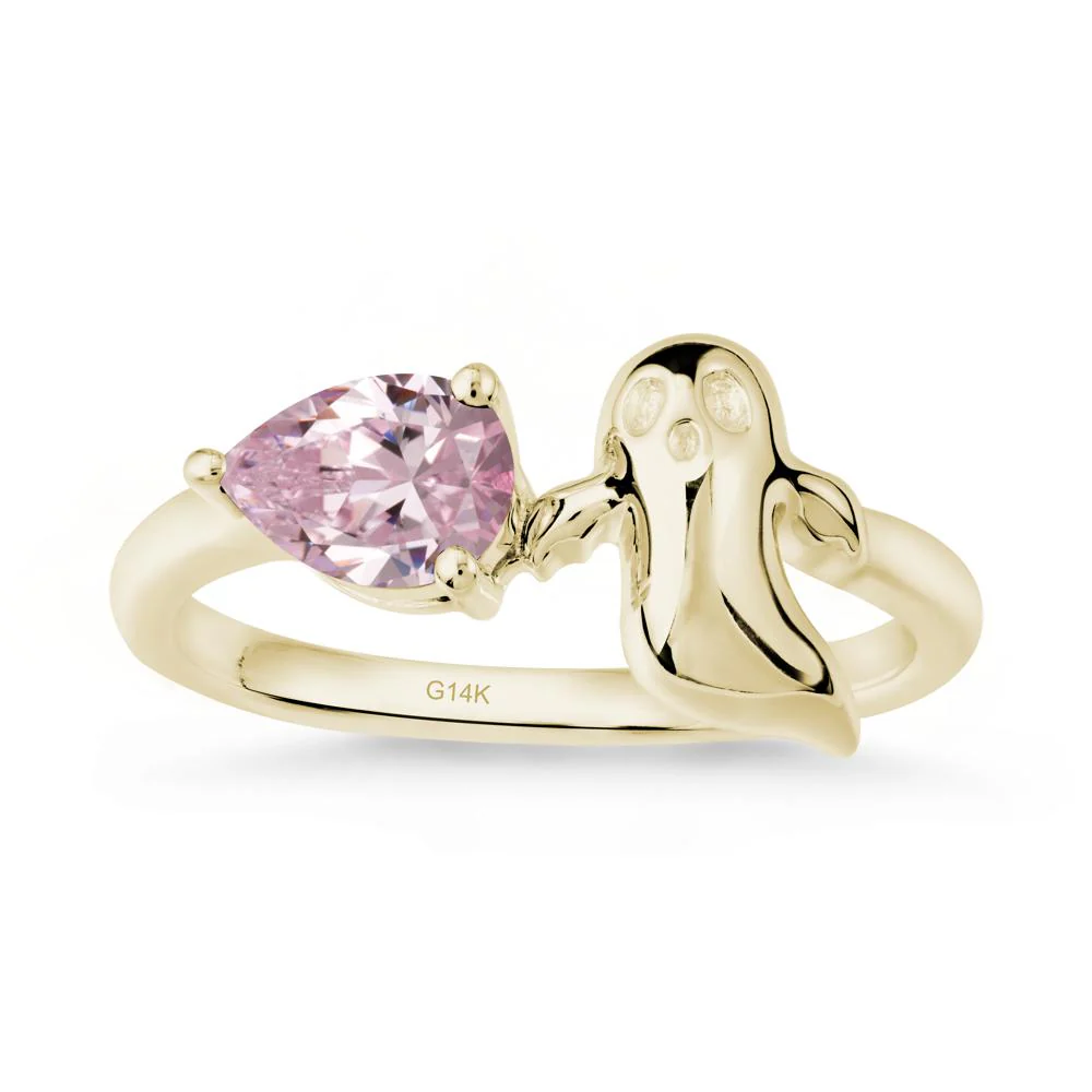 Gothic Ghost Pink Cubic Zirconia Ring - Image 3