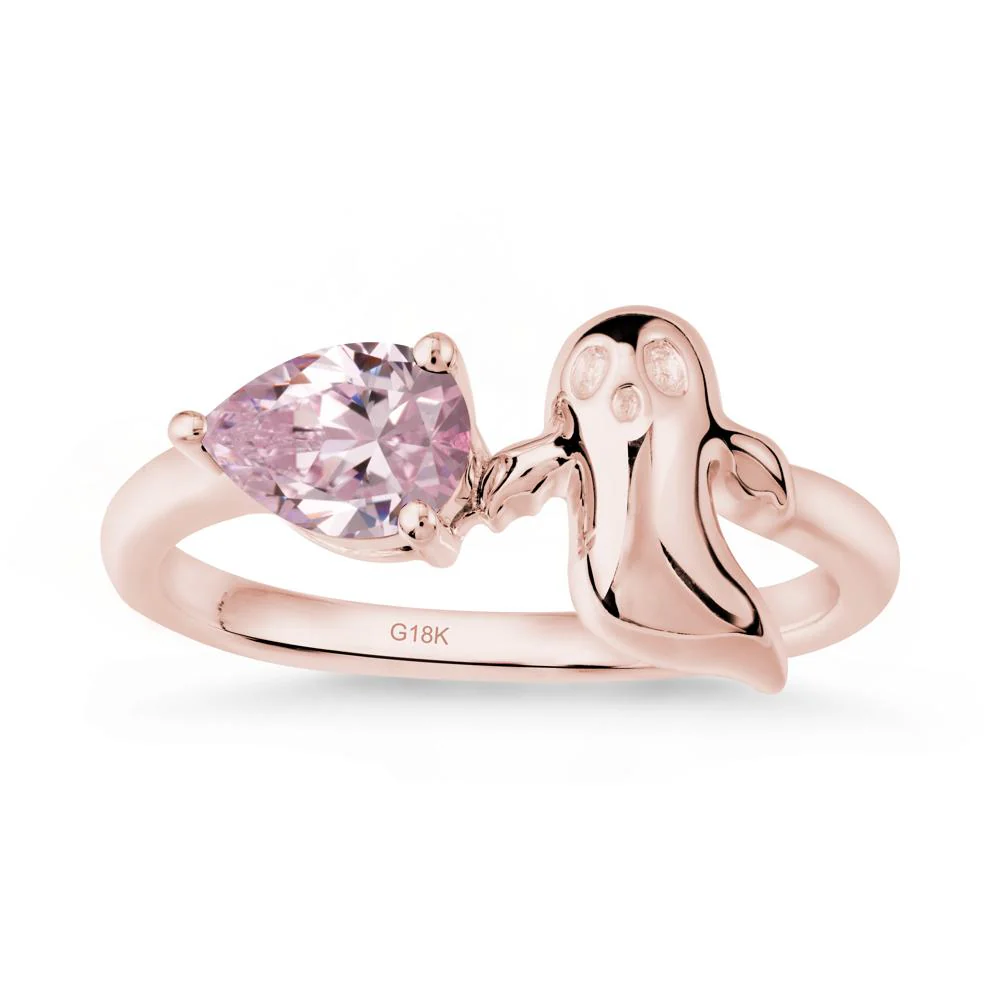 Gothic Ghost Pink Cubic Zirconia Ring - Image 4