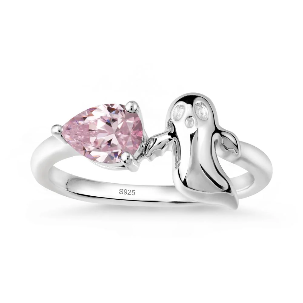 Gothic Ghost Pink Cubic Zirconia Ring - Image 9