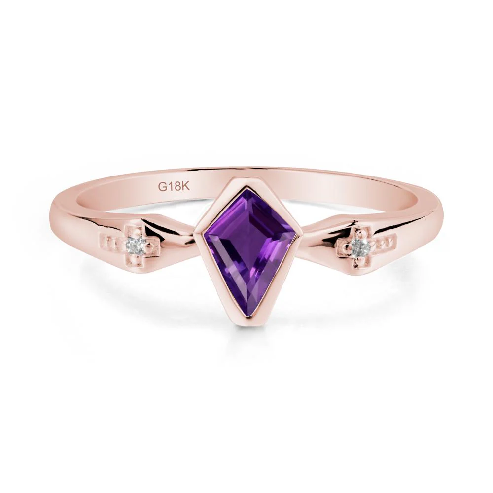 Gothic Kite Shaped Amethyst Cross Ring - Image 5