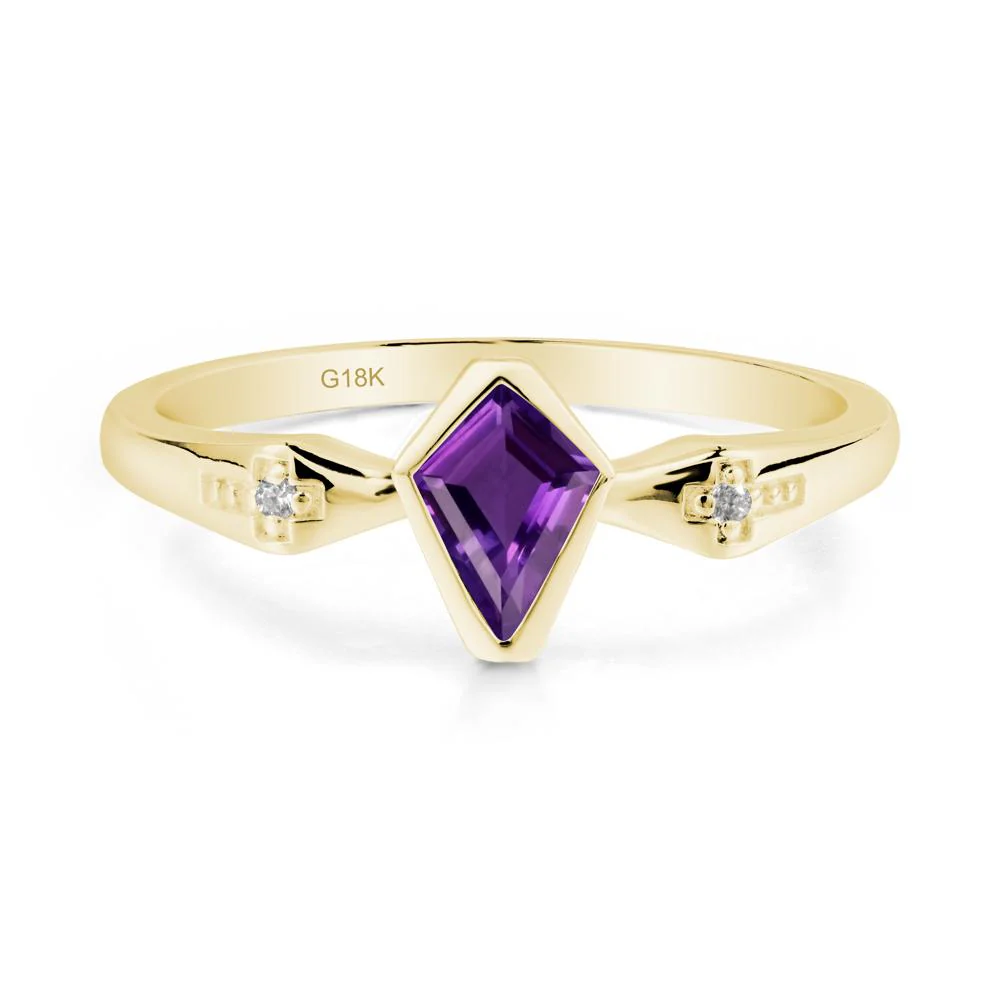 Gothic Kite Shaped Amethyst Cross Ring - Image 7