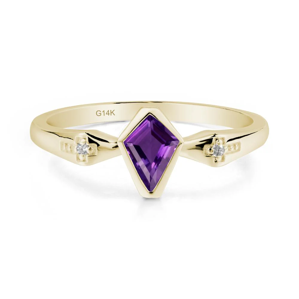 Gothic Kite Shaped Amethyst Cross Ring - Image 8