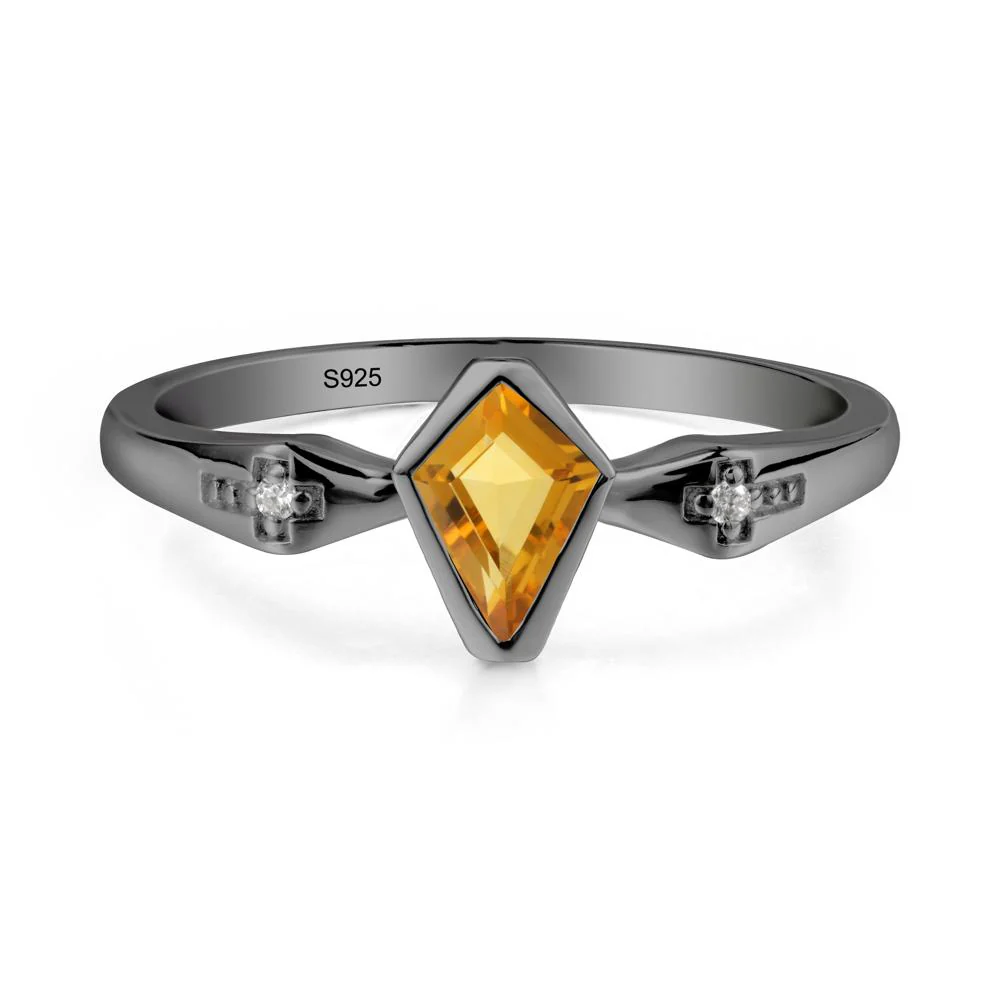 Gothic Kite Shaped Citrine Ring
