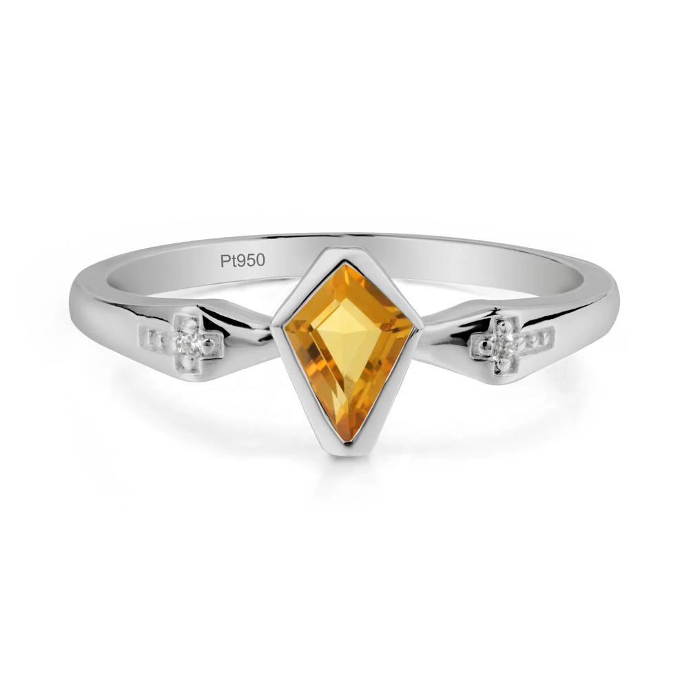 Gothic Kite Shaped Citrine Ring - Image 2