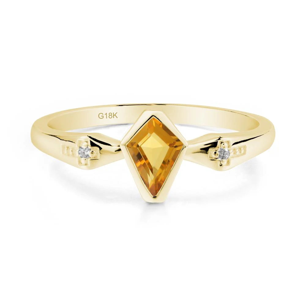 Gothic Kite Shaped Citrine Ring - Image 5