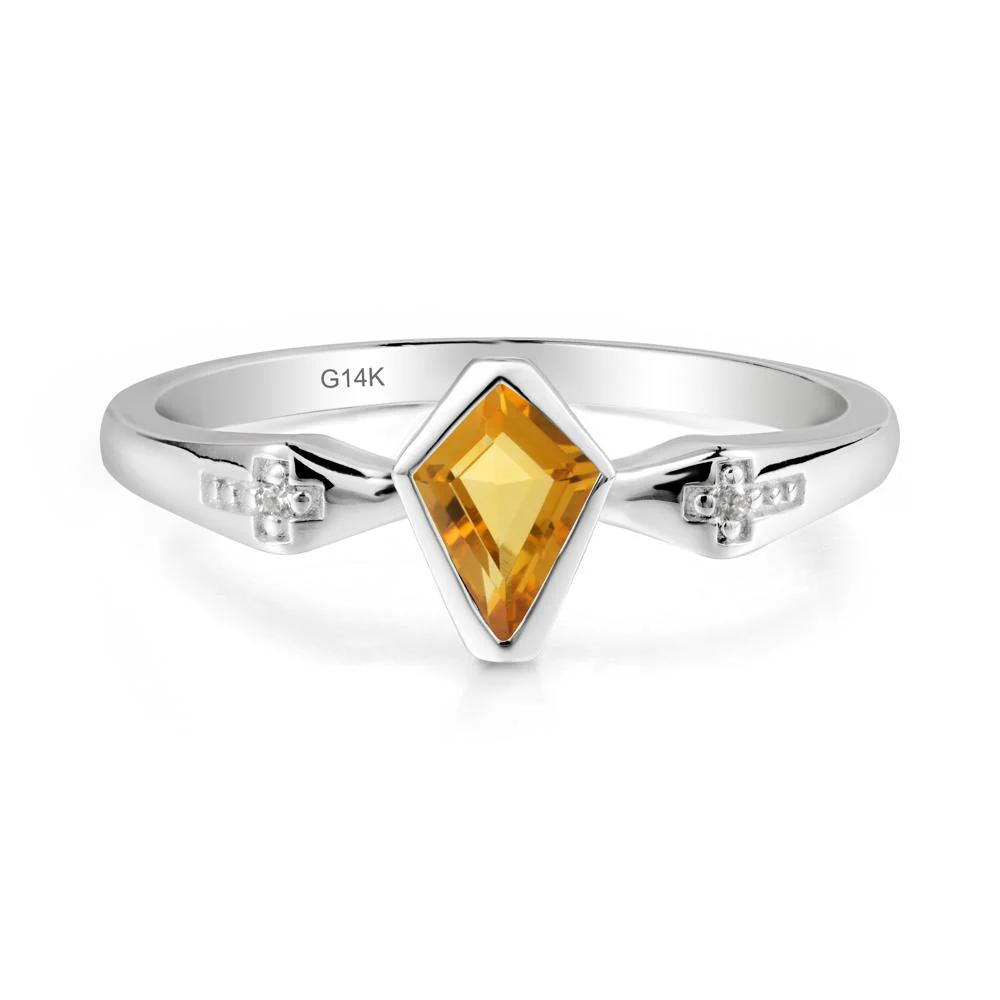 Gothic Kite Shaped Citrine Ring - Image 8