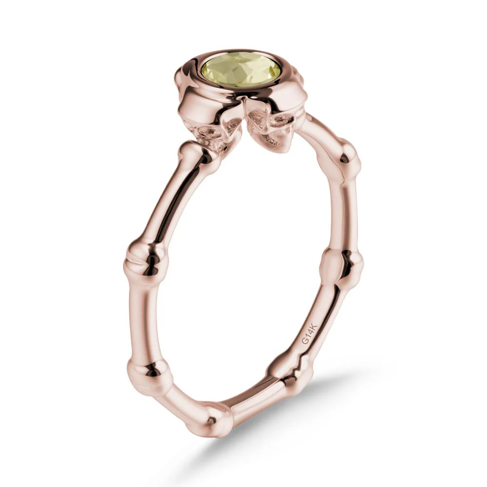 Gothic Lemon Quartz Skull Ring - Image 2
