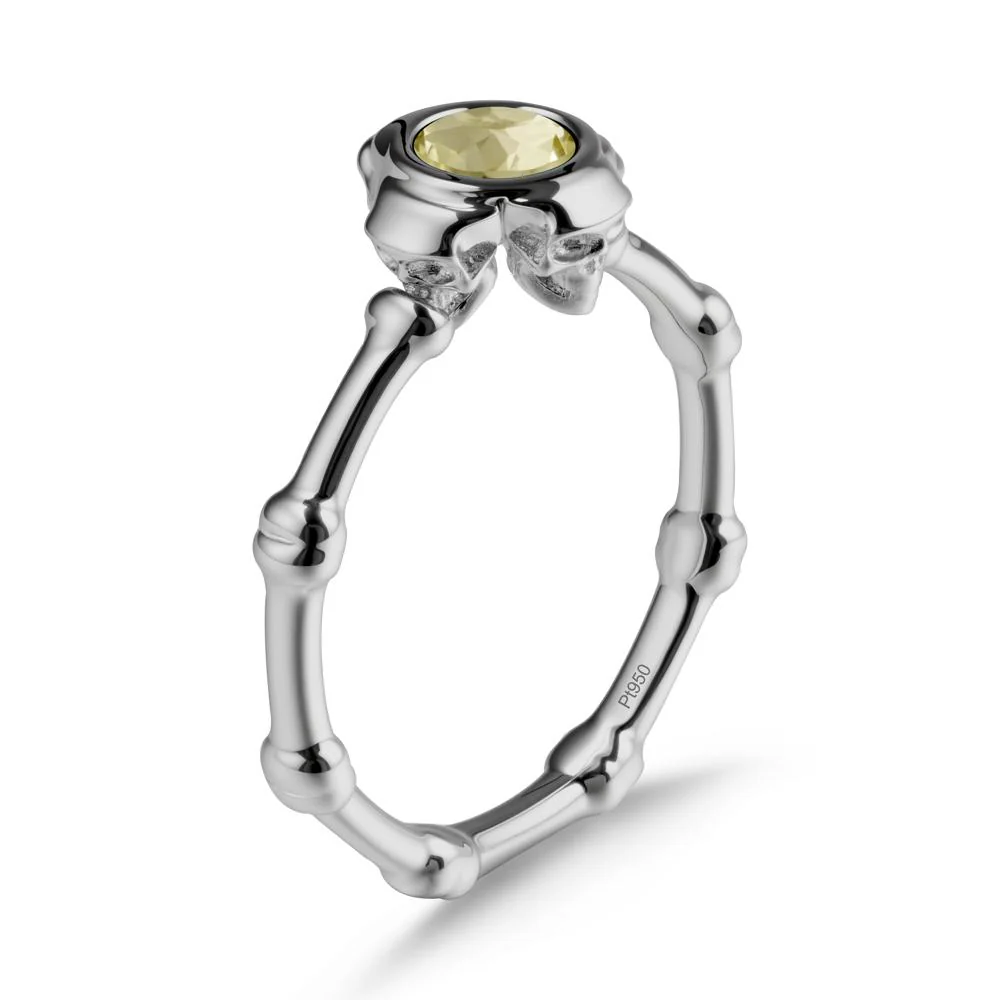 Gothic Lemon Quartz Skull Ring - Image 8