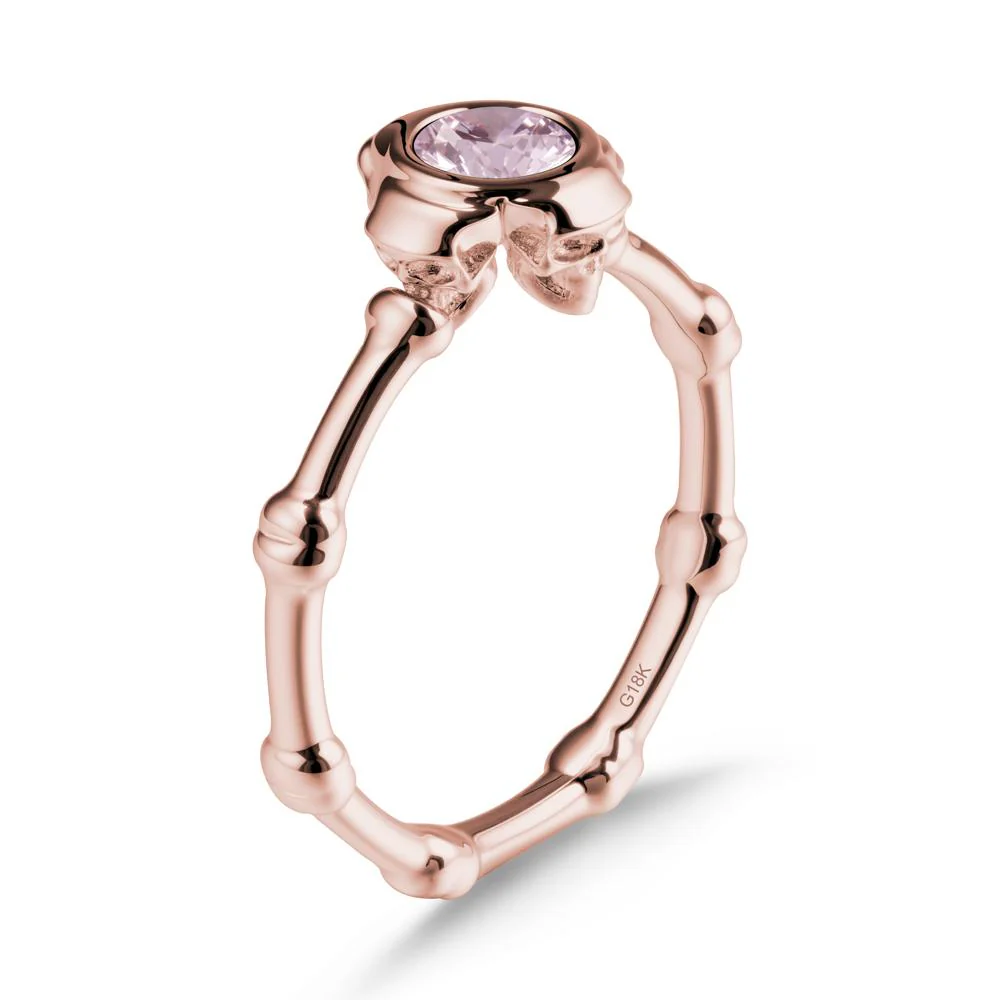 Gothic Pink Cubic Zirconia Skull Ring - Image 4