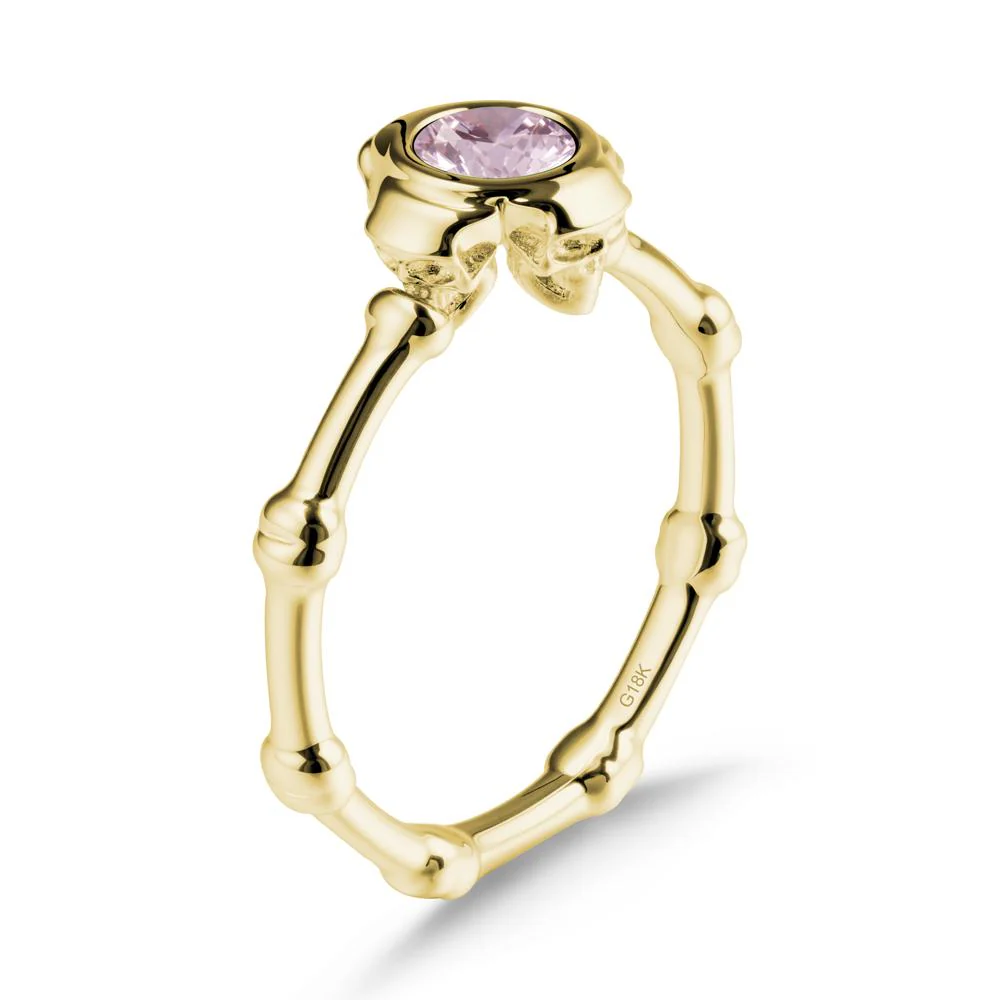 Gothic Pink Cubic Zirconia Skull Ring - Image 6