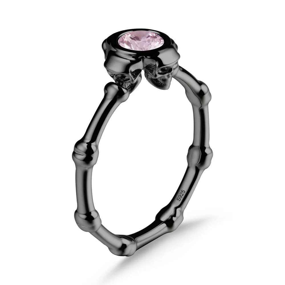 Gothic Pink Cubic Zirconia Skull Ring - Image 7