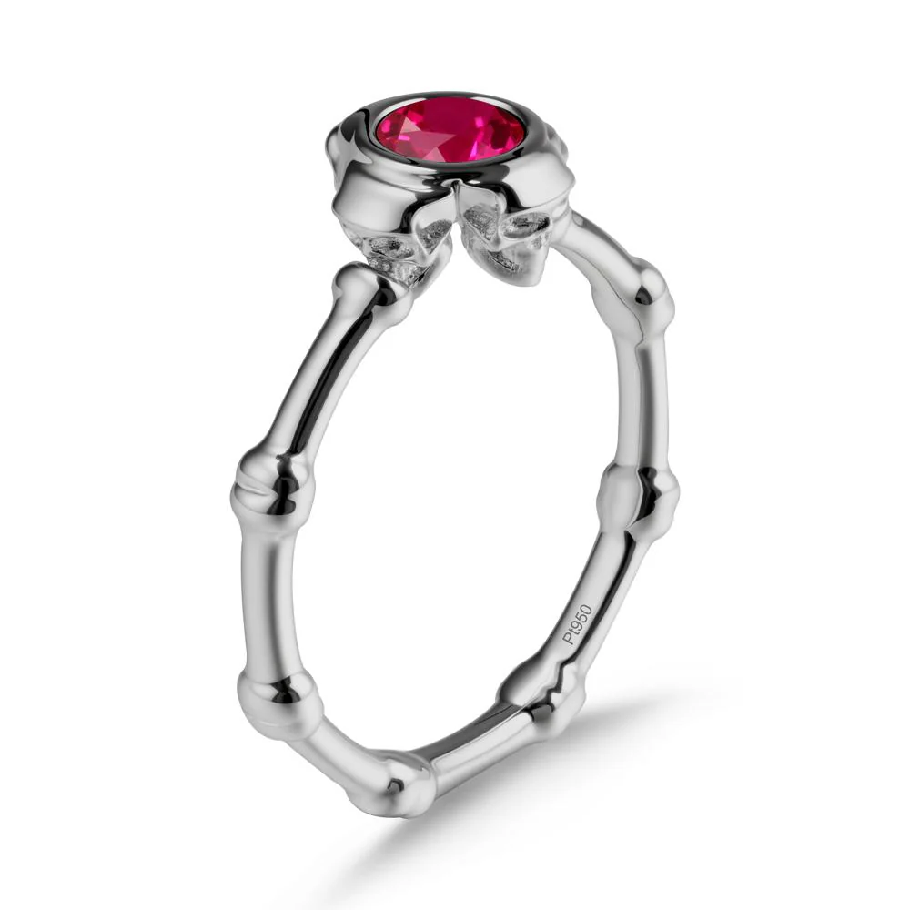 Gothic Ruby Skull Ring