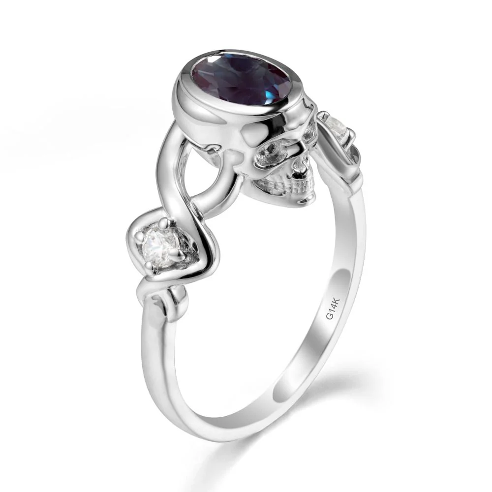 Gothic Skull Alexandrite Ring - Image 2
