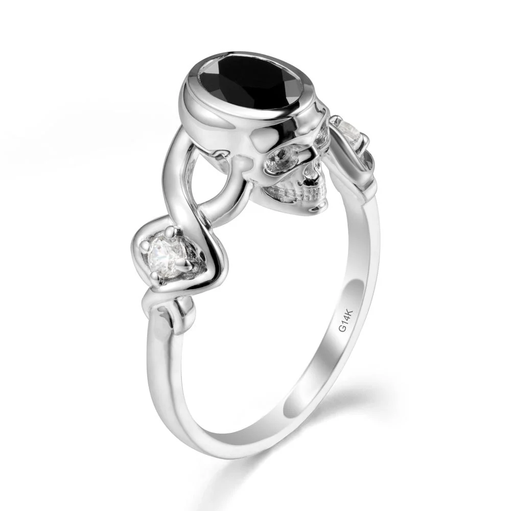 Gothic Skull Black Spinel Ring - Image 3
