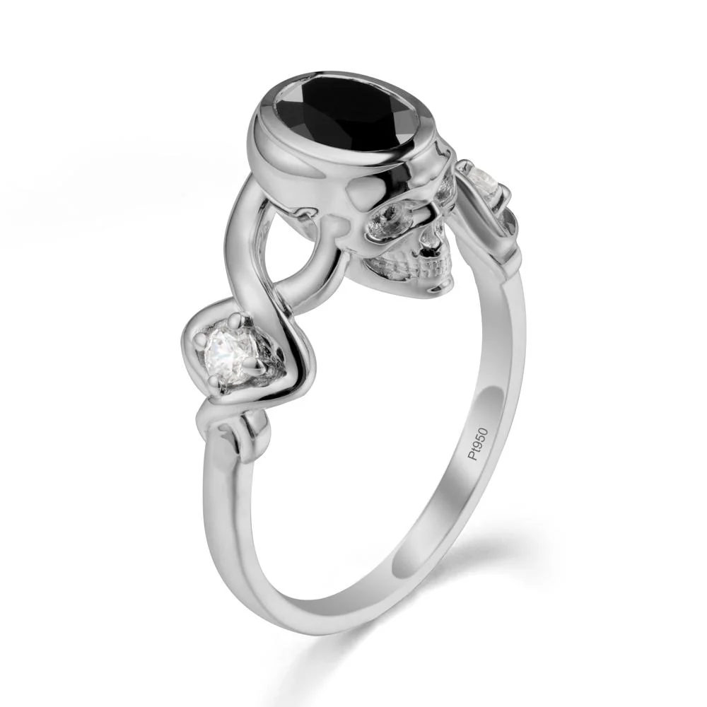 Gothic Skull Black Spinel Ring - Image 9