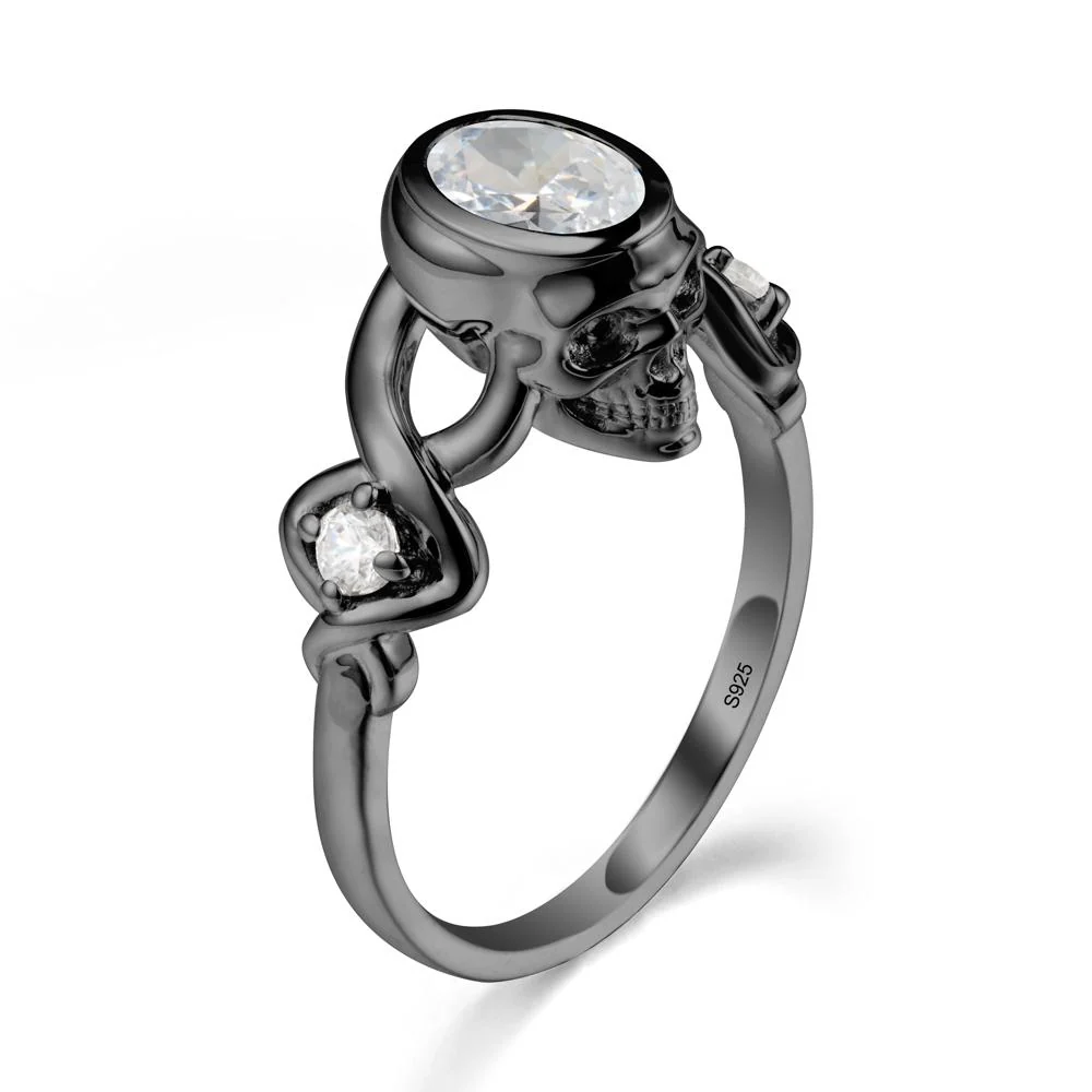 Gothic Skull Moissanite Ring - Image 7
