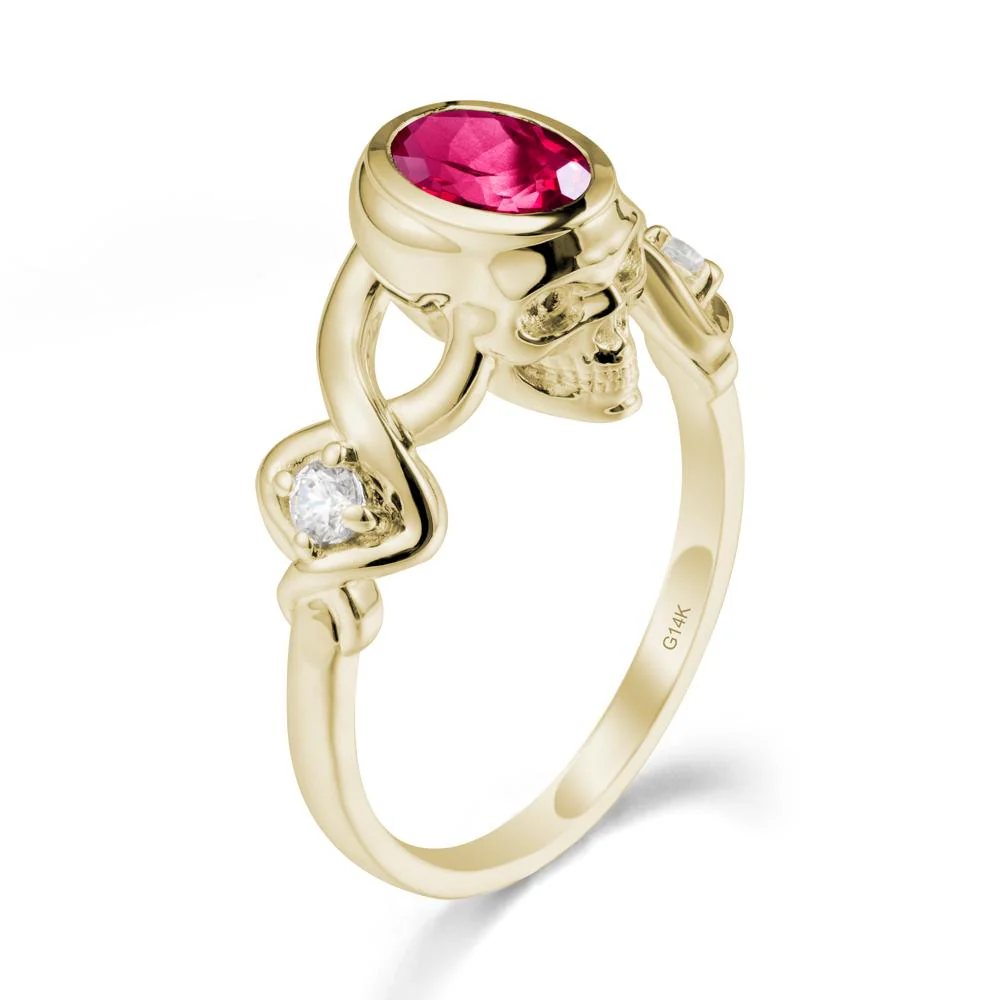 Gothic Skull Ruby Ring - Image 4