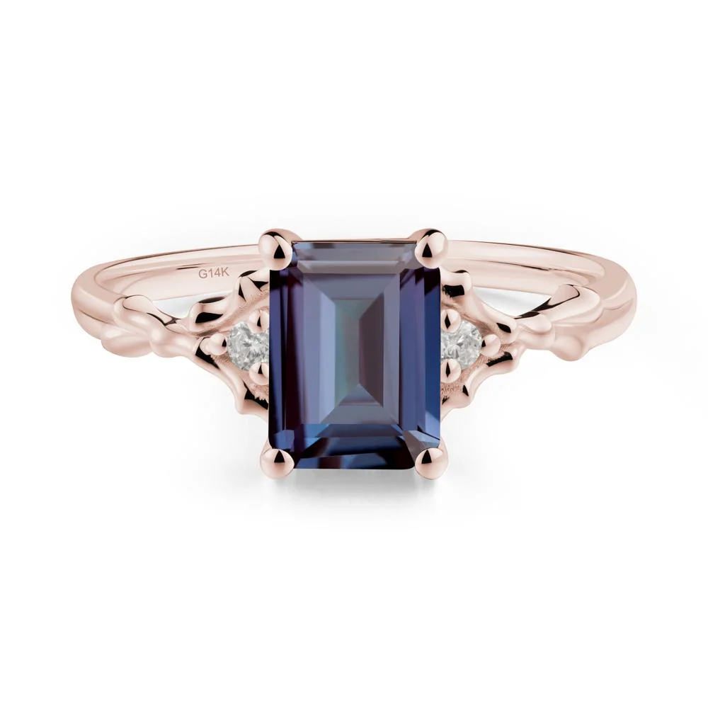 Gothic Thorn Alexandrite Twist Ring for Her