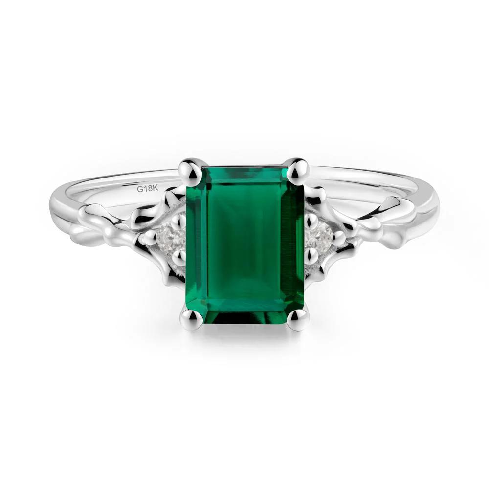 Gothic Thorn Emerald Twist Ring for Her - Image 2