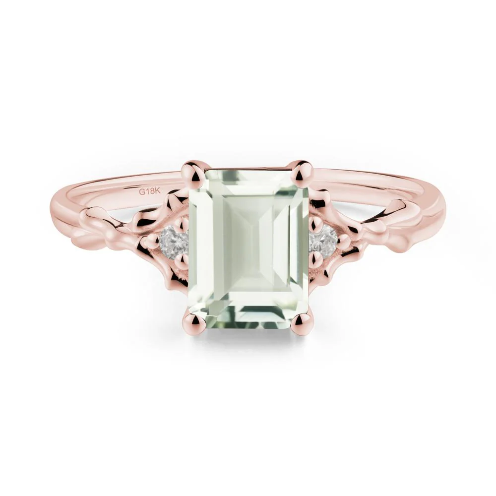 Gothic Thorn Green Amethyst Twist Ring for Her - Image 2