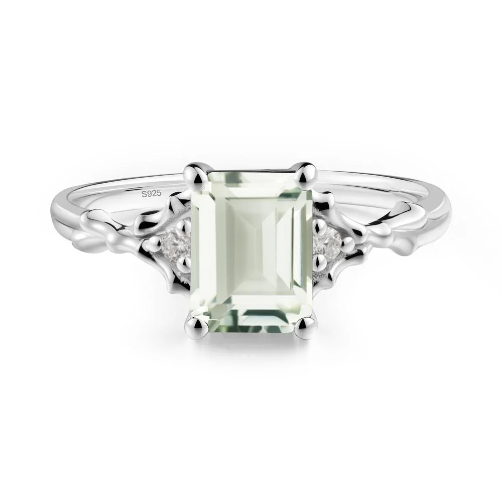 Gothic Thorn Green Amethyst Twist Ring for Her - Image 5