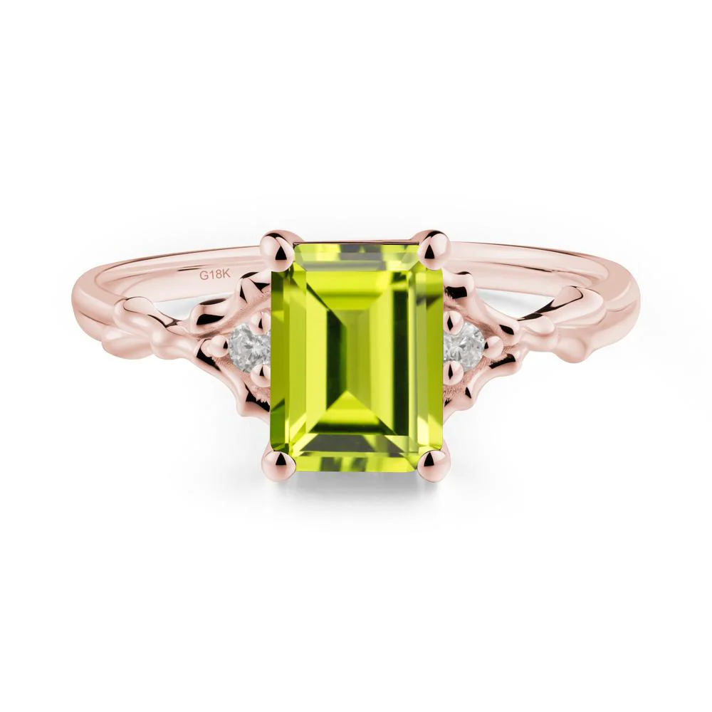 Gothic Thorn Peridot Twist Ring for Her - Image 8