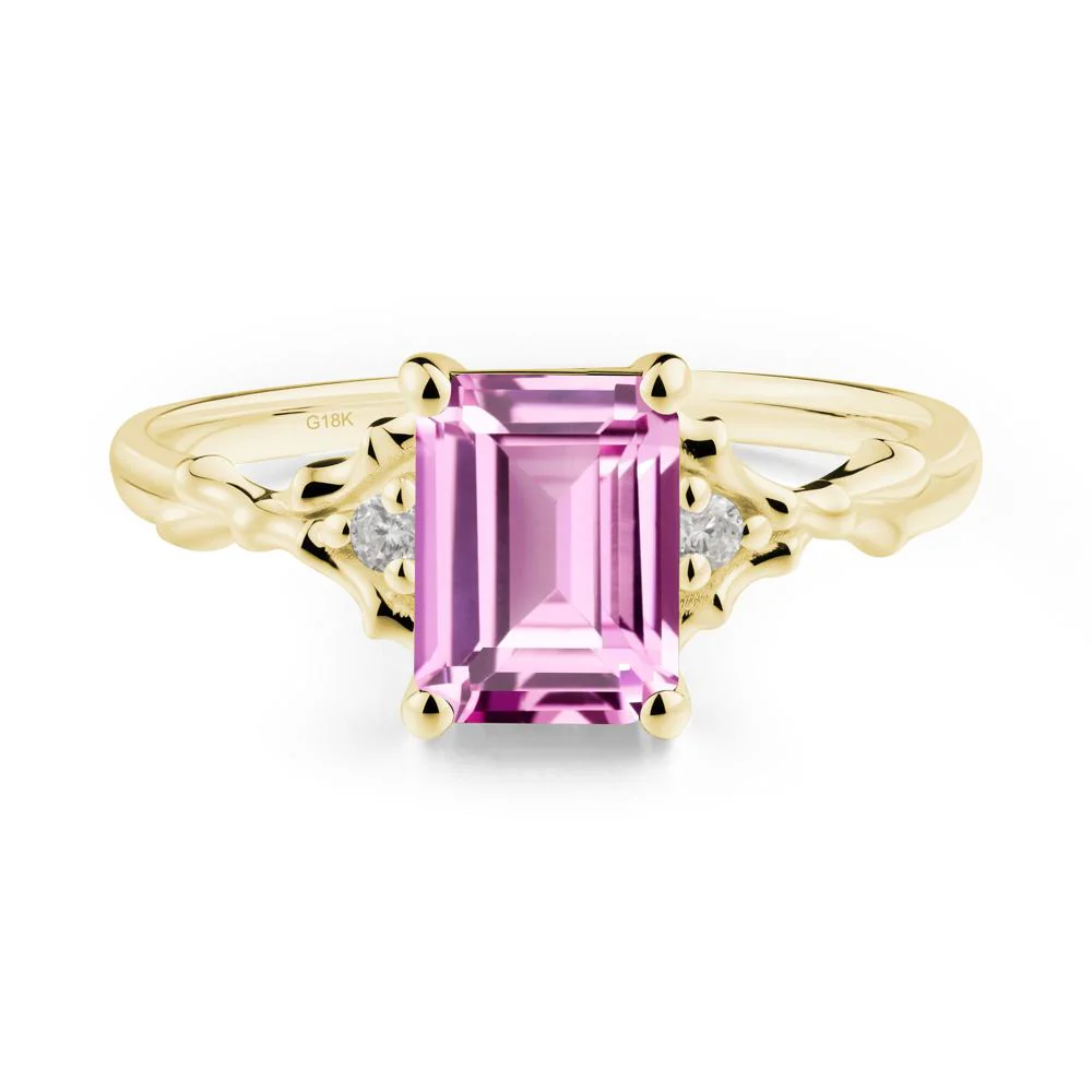 Gothic Thorn Pink Sapphire Twist Ring for Her - Image 2
