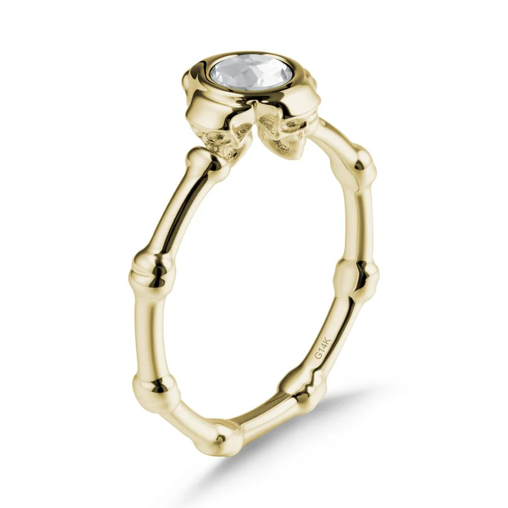 Gothic White Topaz Skull Ring - Image 3
