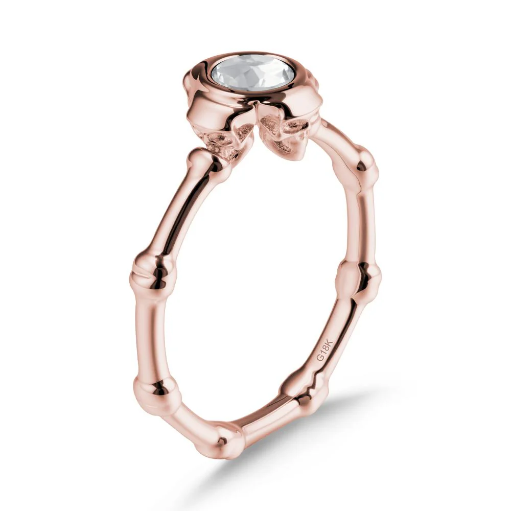 Gothic White Topaz Skull Ring - Image 4