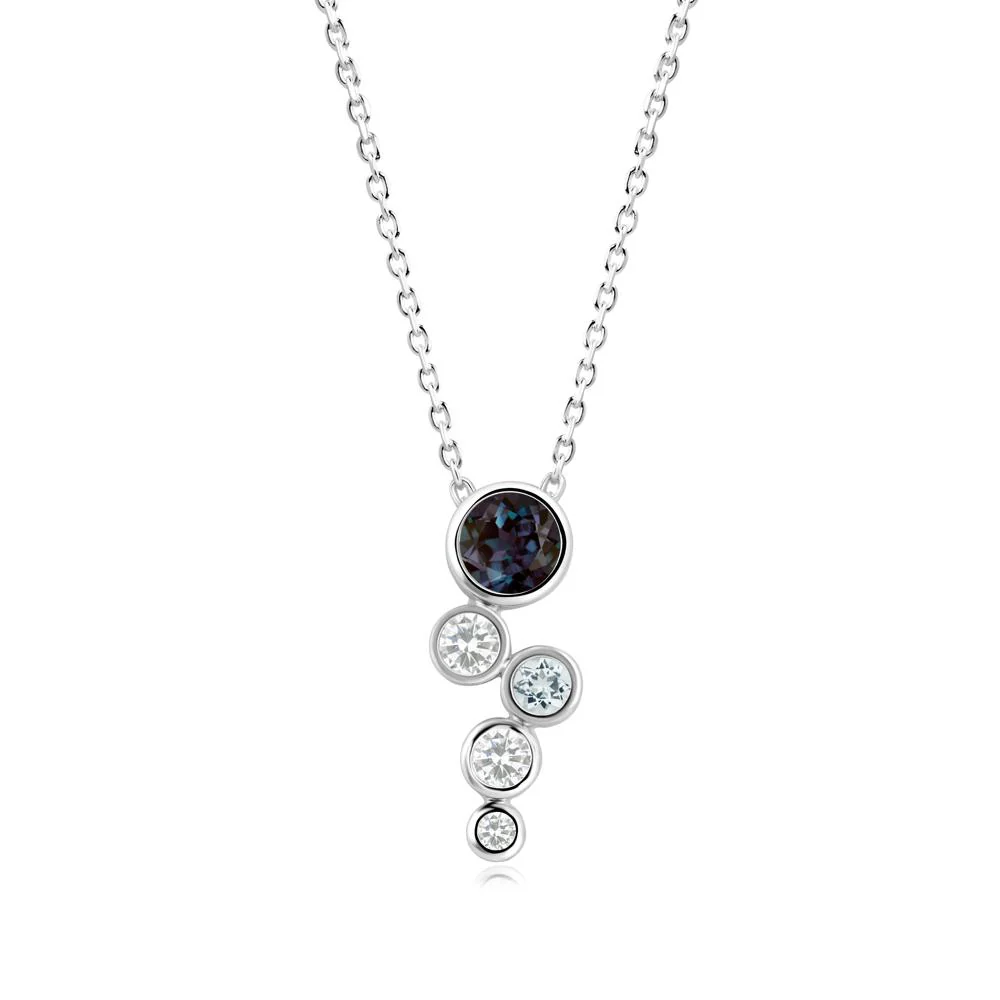 Graduated Drop Alexandrite Necklace - Image 3